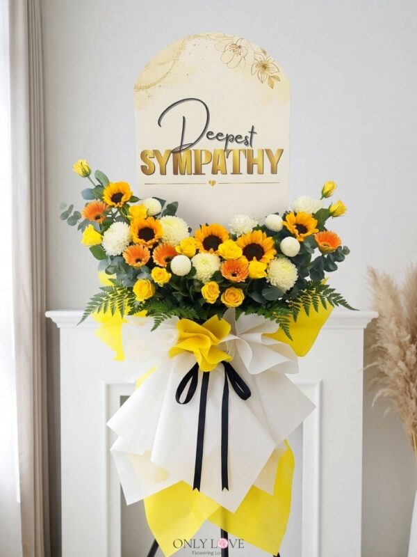 C94 Sympathy Flowers Stand (6ft Height) – Florist Wangsa Maju