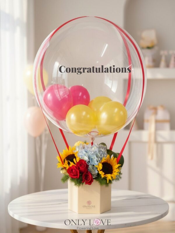 HAB04 Hot Air Balloon Bloom Box – Florist Bukit Bintang