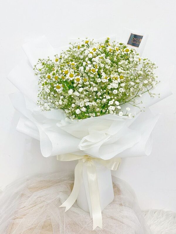 BA24 Chamomile Baby Breath Bouquet – Florist Jalan Ampang