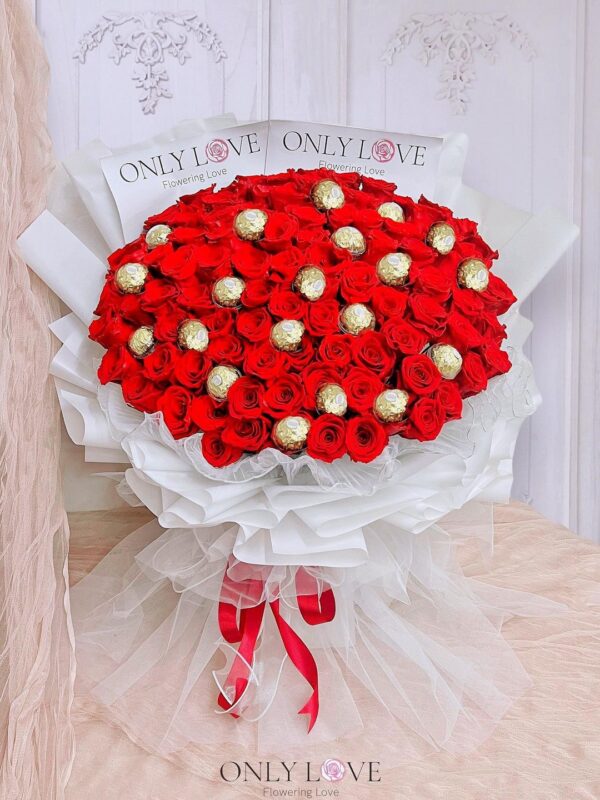 L163 50 or 99 Rose Flower Bouquet – Florist Ampang