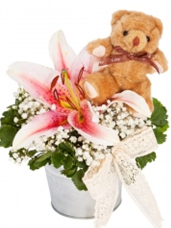 TA02 Lilies Teddy White Vase – Florist Sri Petaling