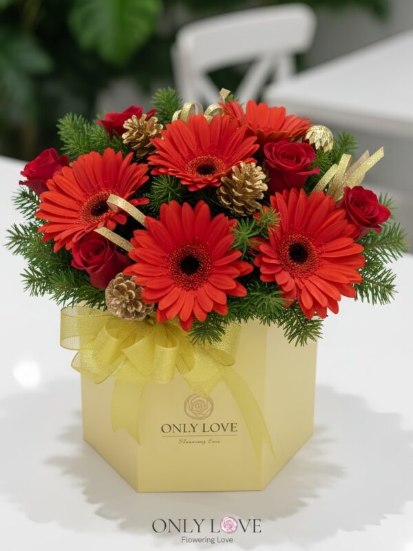 CM013 Christmas Flower Bloom Box – Florist Kuala Lumpur
