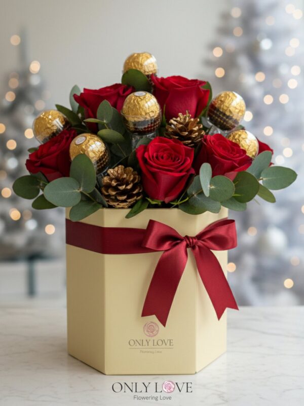 CM014 Rose & Ferrero Rocher Bloom Box – Florist Kuala Lumpur