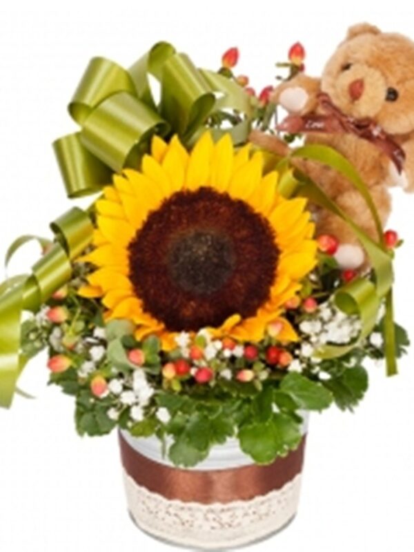 TA03 Sunflower Teddy White Vase – Florist Damansara