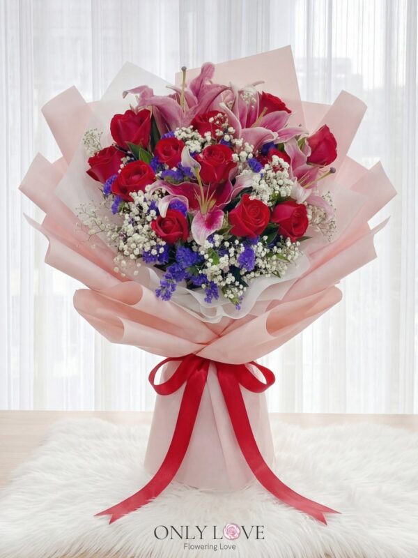 L165 Rose Lilies Bouquet – Florist Segambut