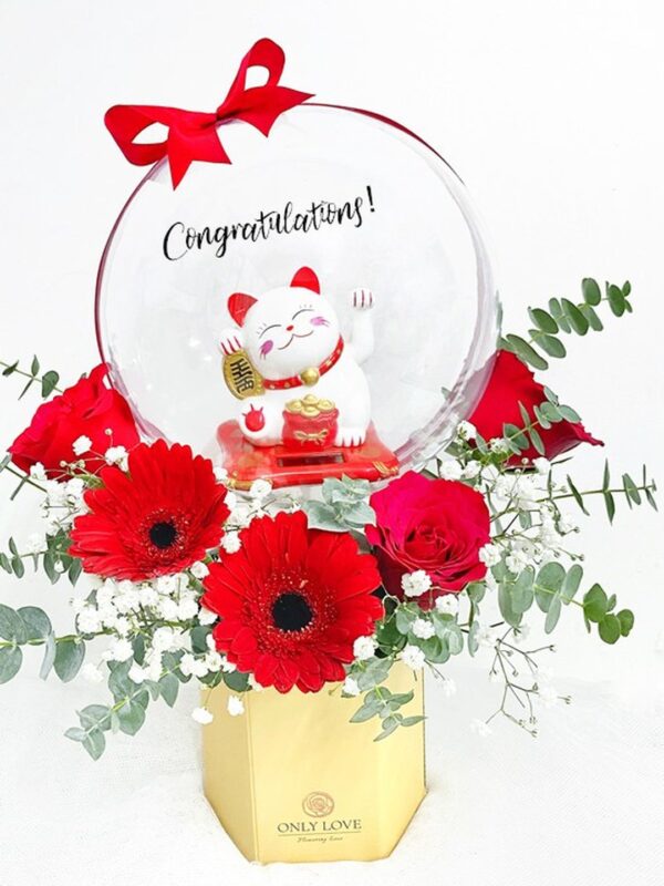 BB067 Fortune Cat Bloom Box – Florist Rawang