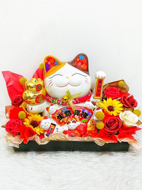 FS151 Artificial Soap Flower Fortune Lucky Cat – Florist Damansara Perdana