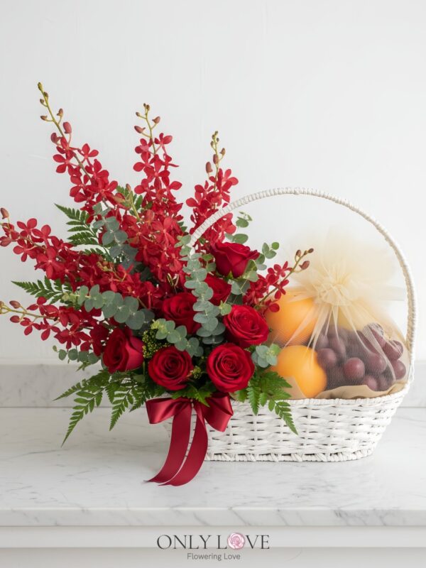 F34 Fruits & Flowers Basket – Florist Bangi