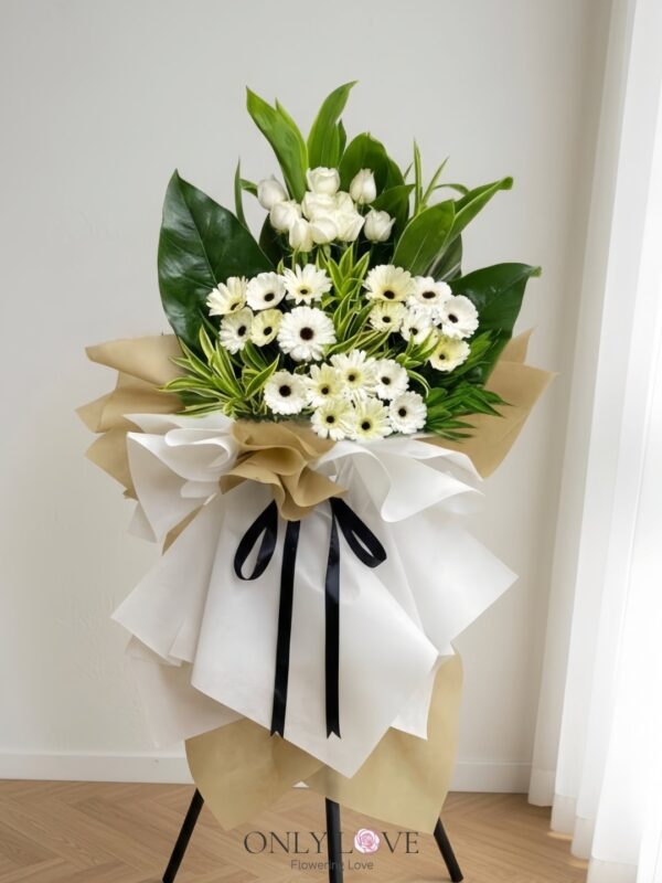 C116 Condolence Sympathy Flower Wooden Stand – Florist Bukit Jalil