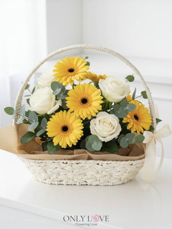 B25 Rose & Gerbera Flower Basket