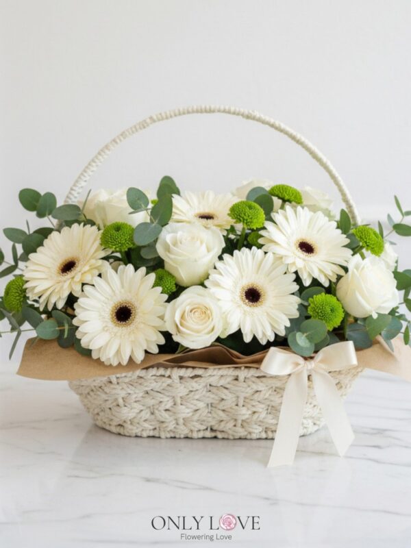 B26 Rose & Gerbera Flower Basket