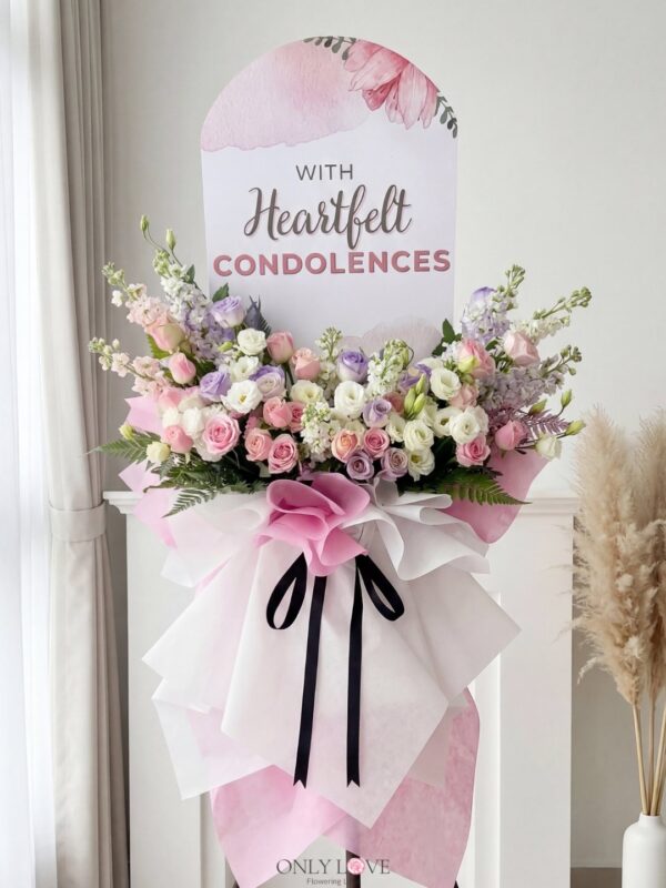 C158 Sympathy Flowers Stand (6ft Height) – Florist Kelana Jaya