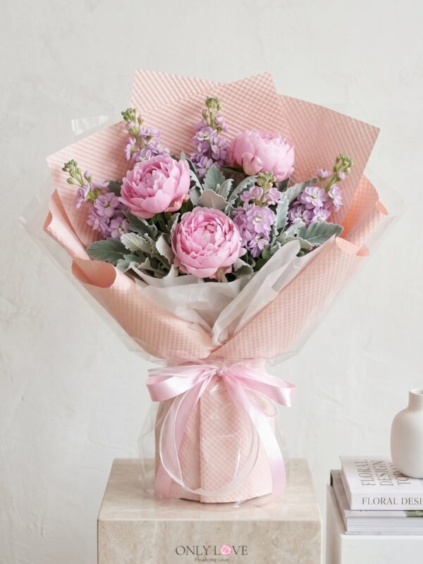 PE06 Classic Elegance Peonies Bouquet (Pre Order) – Florist Sri Petaling