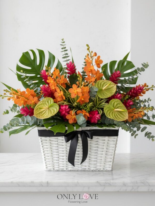 B54 Tropika Orchids Flower Basket – Florist Mont Kiara