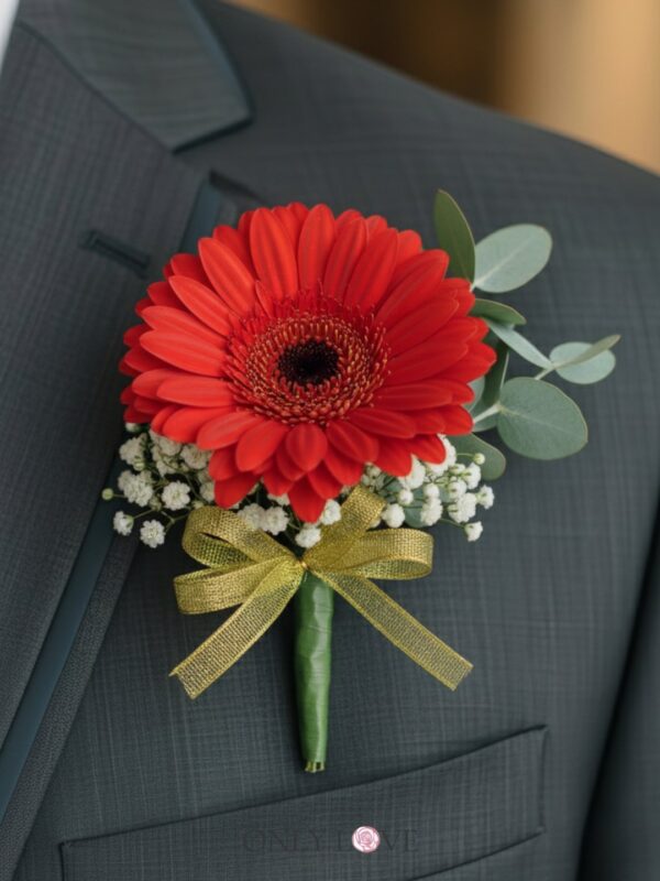 CB019 Gerbera Corsage Boutonniere – Florist Putrajaya