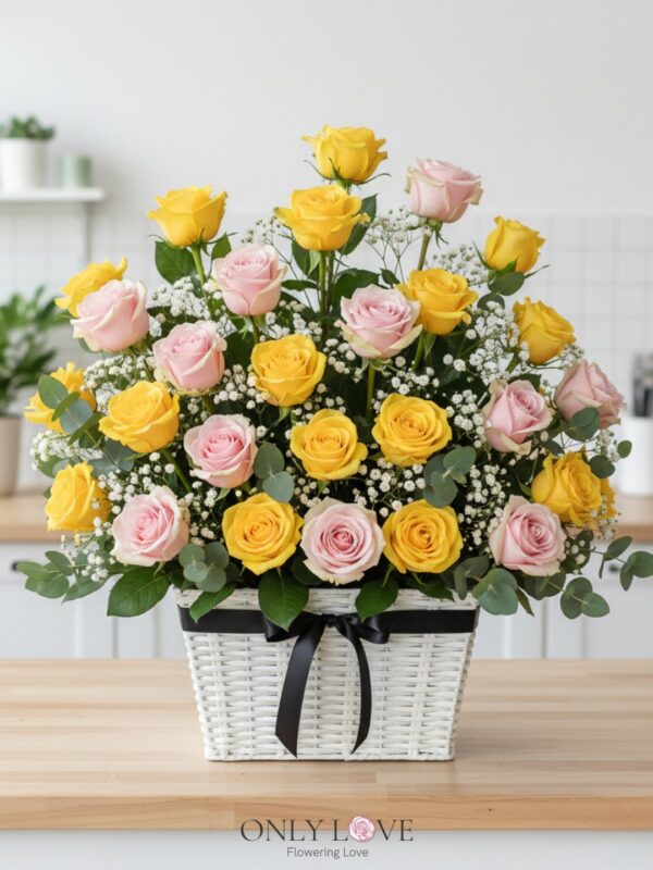 B72 Roses Flower Basket – Florist Balakong