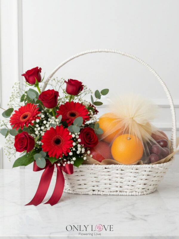 F08 Fruits & Flowers Basket – Florist Bandar Sunway