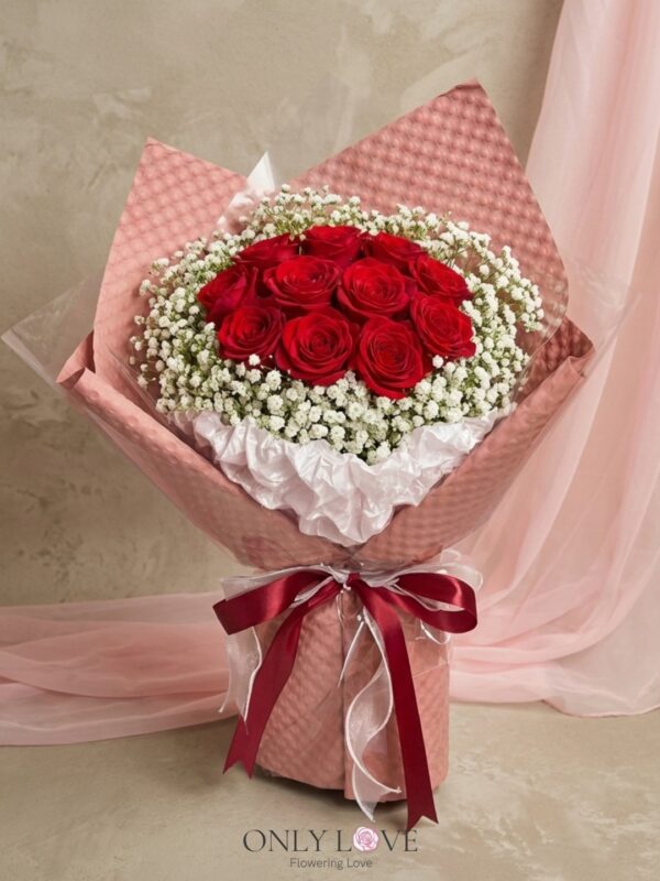 VT045 Enchanted Blush Roses Bouquet (M) – Florist Balakong
