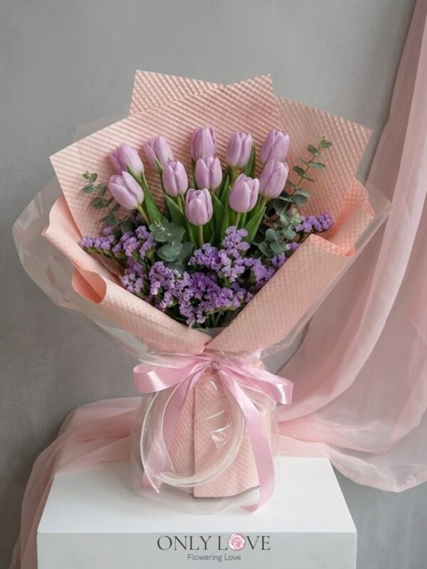 VT049 Enchanted Blush Tulip Bouquet – Florist Bangsar