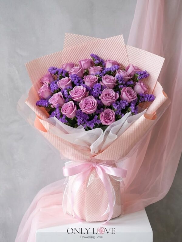 VT065 Enchanted Blush Roses Bouquet – Florist Kelana Jaya