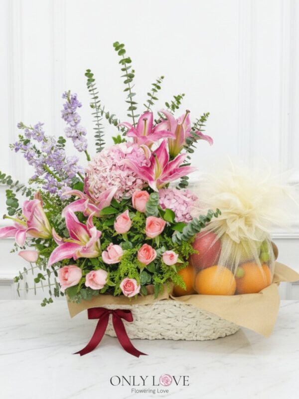 F13 Fruits & Flowers Basket – Florist Taman Desa