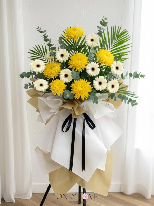 C07 Condolence Sympathy Flower Wooden Stand – Florist Kajang