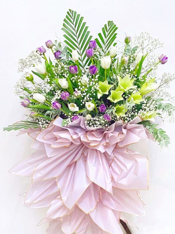 FS44 Tulip Flower Wooden Stand