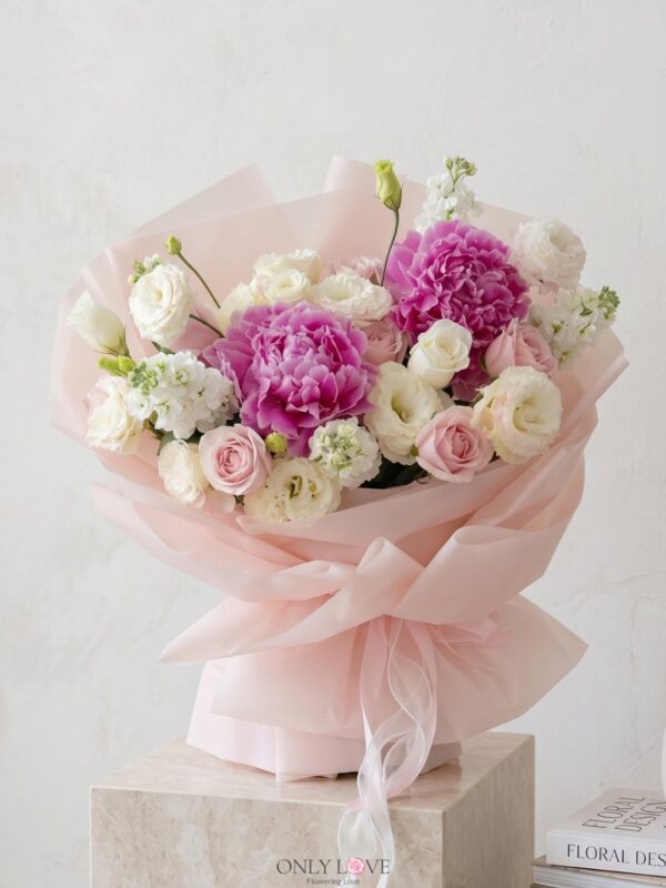PE01 Peonies Bouquet (Pre Order) – Florist Taman OUG