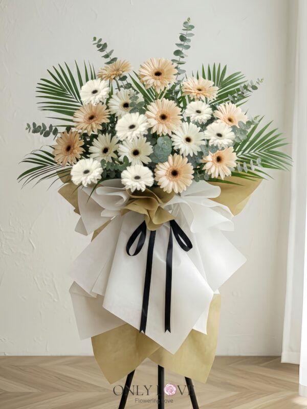 C57 Condolence Sympathy Flower Wooden Stand – Florist Serdang