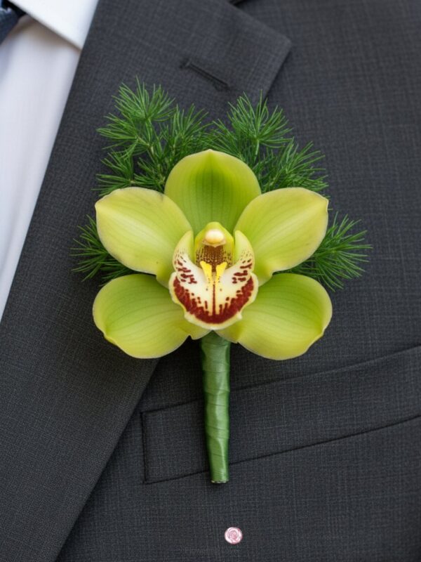 CB004 Cymbidium Orchid Corsages Boutonniere – Florist Kajang