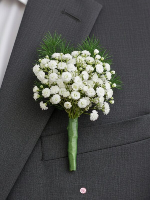 CB011 Baby Breath Corsages Boutonniere – Florist Setia Alam