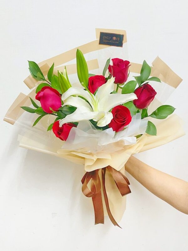 MD008 Rose Lilies Bouquet – Florist Segambut