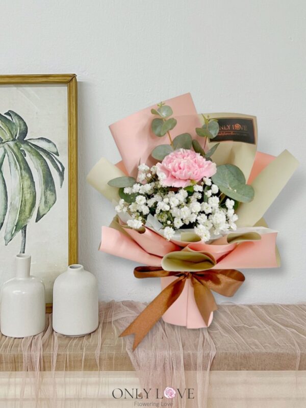 MD015 Single Carnation Bouquet – Florist Bandar Tun Razak