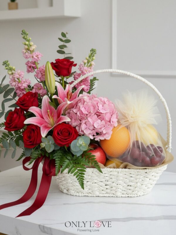 F17 Fruits & Flowers Basket – Florist Serdang