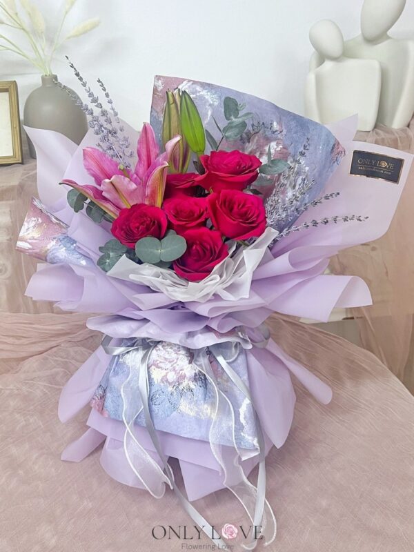 L127 Classic Elegance Rose Lilies Bouquet – Florist Subang Jaya