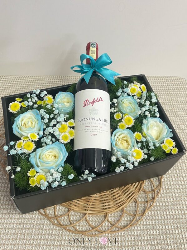 LB04 Flowers & Wine Gift Box – Florist Sentul