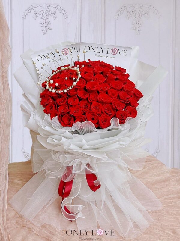 L140 50 or 99 Roses Flower Bouquet – Florist Wangsa Maju