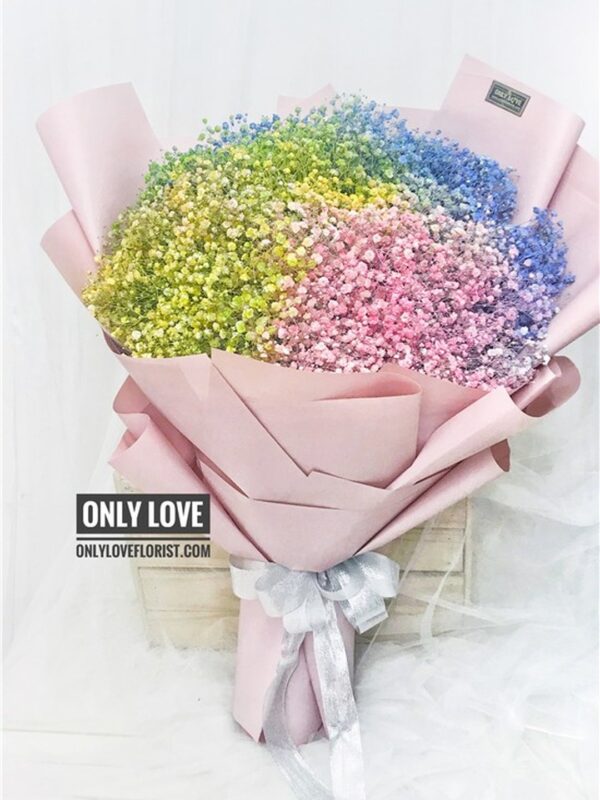 BA20 Rainbow Baby Breath Bouquet – Florist Jalan Tun Razak