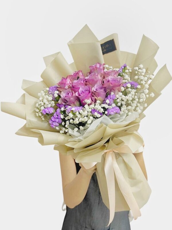 L150 Korean Style Rose Bouquet (Purple) – Florist Titiwangsa